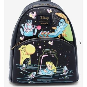 Loungefly Disney Alice In Wonderland Glow-In-The-Dark Characters Mini Backpack